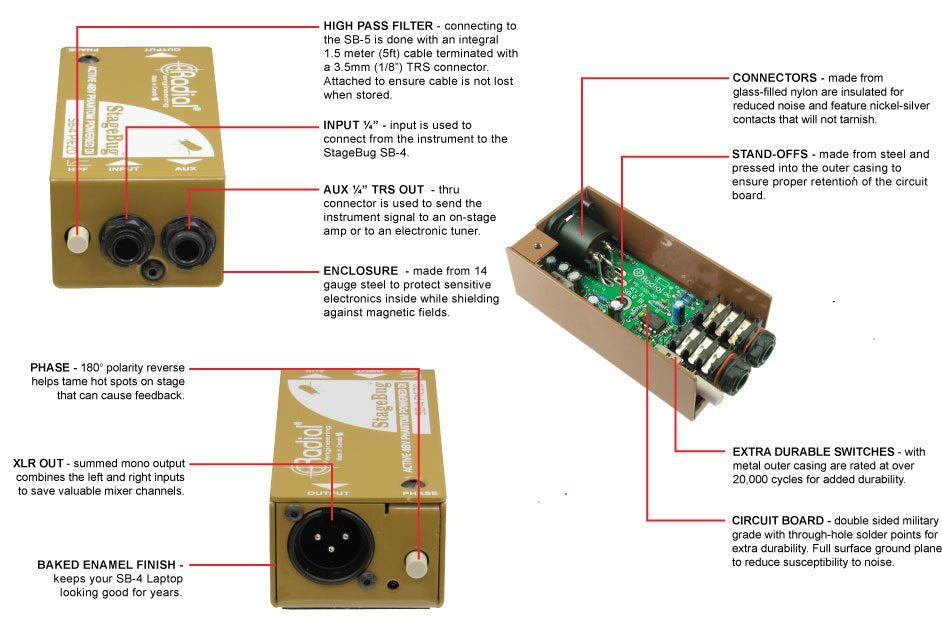 Radial Engineering StageBug SB-4 Piezo Orchestra DI