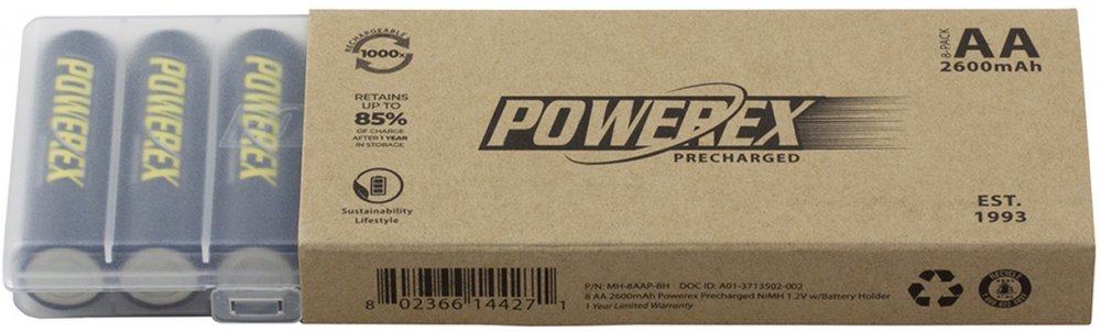 MAHA Energy Powerex AA MH8AAP-BH 2600 mAh 8-Pack Precharged Batterie