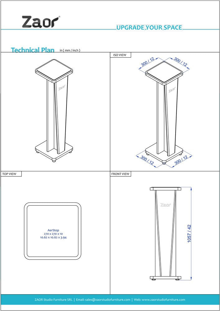 Zaor Croce Stand 42 - White Gloss Grey (pair)