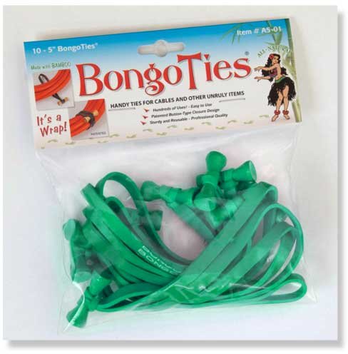 Bongo Ties Green -10 pack