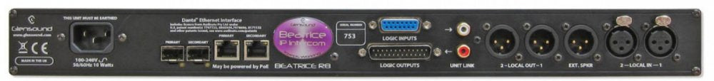 Glensound Beatrice R8 - 8 Channel Rackmount Intercom