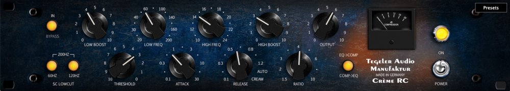 Tegeler Audio Crème RC - Remote Controllable Bus Compressor and Mastering Equalizer