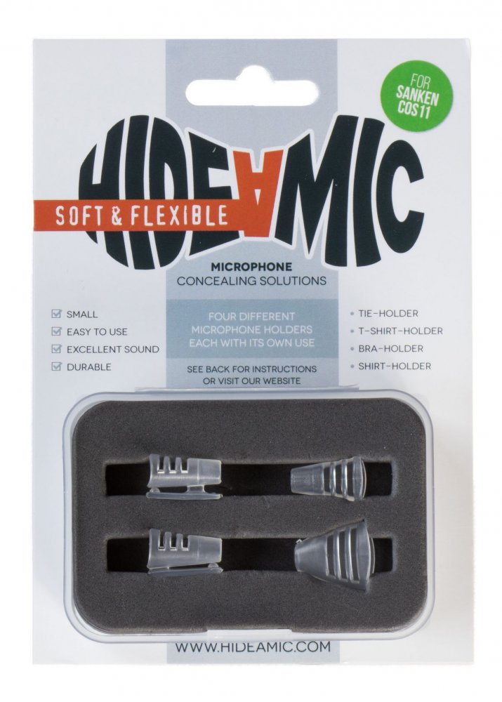 Hide-a-mic Holders for Sanken COS-11 (4-Set, Flexible, Transparent)