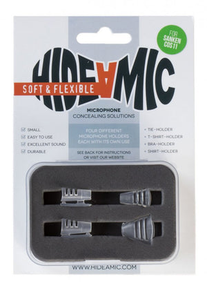 Hide-a-mic Holders for Sanken COS-11 (4-Set, Flexible, Transparent)