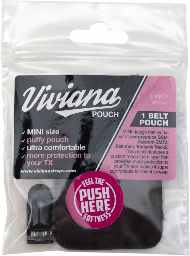 Viviana Straps Belt Puffy Pouch (Mini, Black)