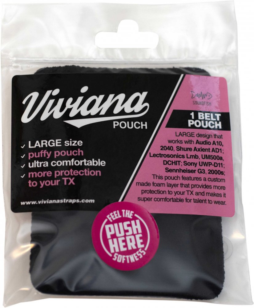 Viviana Straps Belt Puffy Pouch (Large, Black)