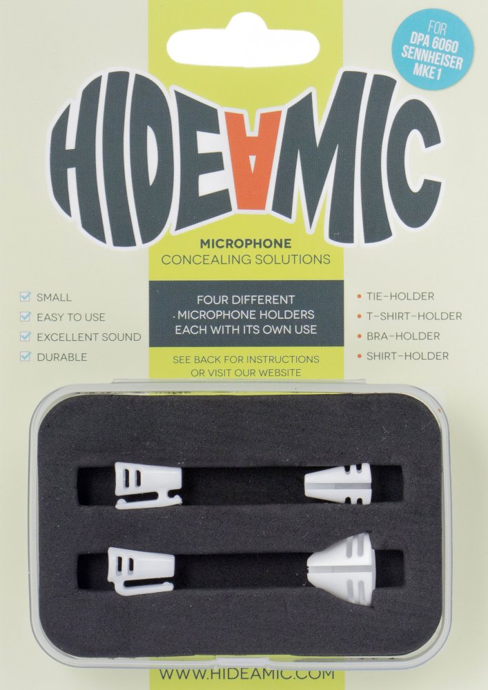 Hide-a-mic Holders for DPA 6060/6061 and Sennheiser MKE1 (4-Set, White)
