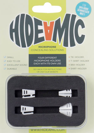 Hide-a-mic Holders for DPA 6060/6061 and Sennheiser MKE1 (4-Set, White)