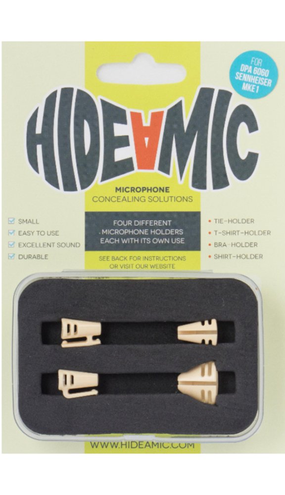 Hide-a-mic Holders for DPA 6060/6061 and Sennheiser MKE1 (4-Set, Beige)