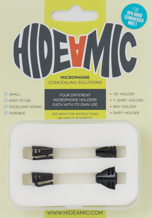 Hide-a-mic Holders for DPA 6060/6061 and Sennheiser MKE1 (4-Set, Black)