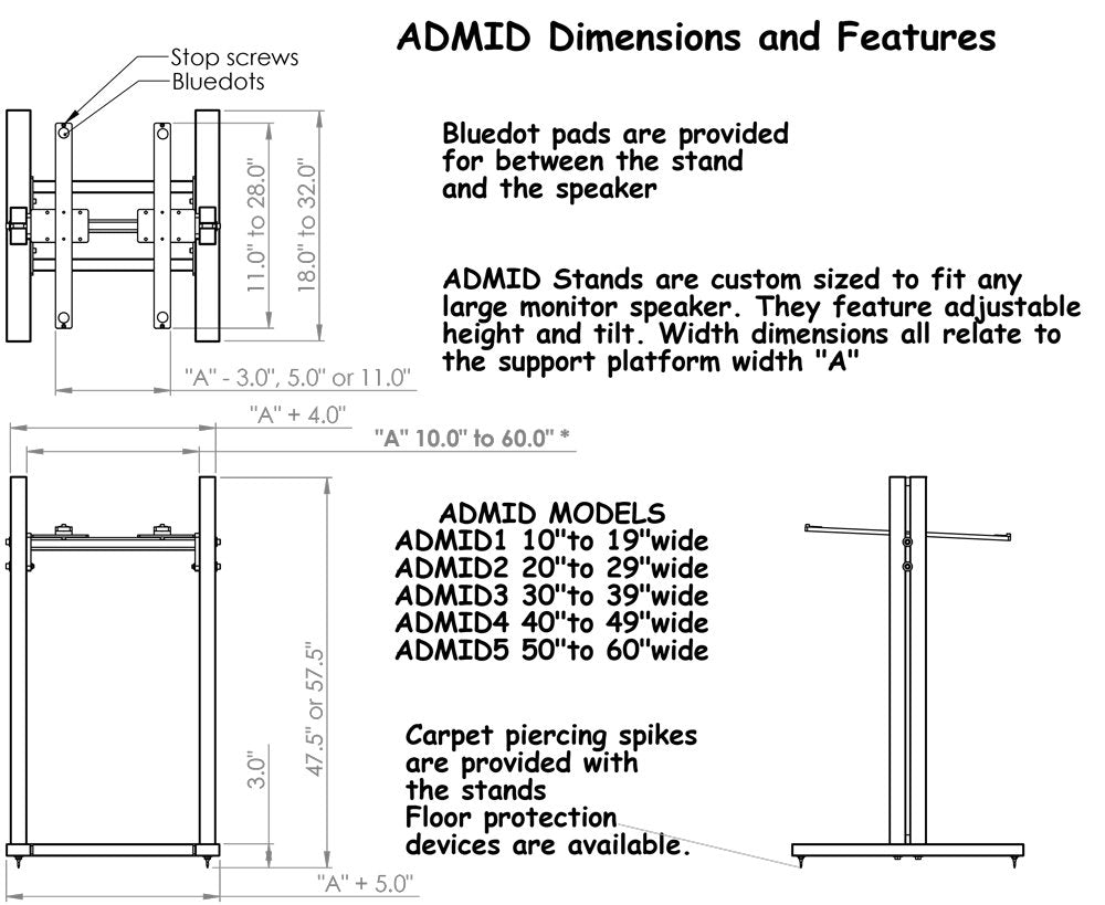 Sound Anchors ADMID 1 - Pair 46'' (For PMC 6-2)