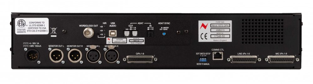 AMS Neve 1073OPX with ADAT/USB Digital I/O Card Bundle
