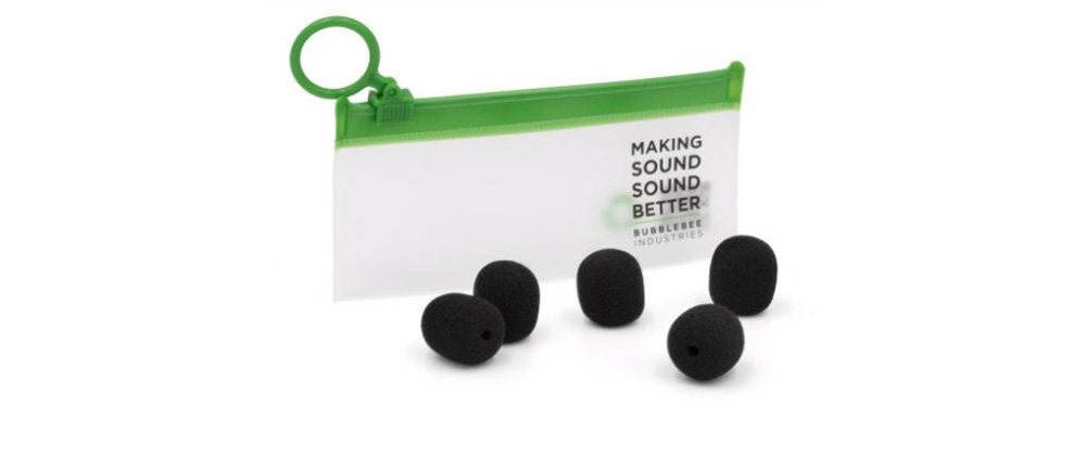 Bubblebee Industries The Microphones Foam for Lavaliers - Large, 5 Pack (Black)