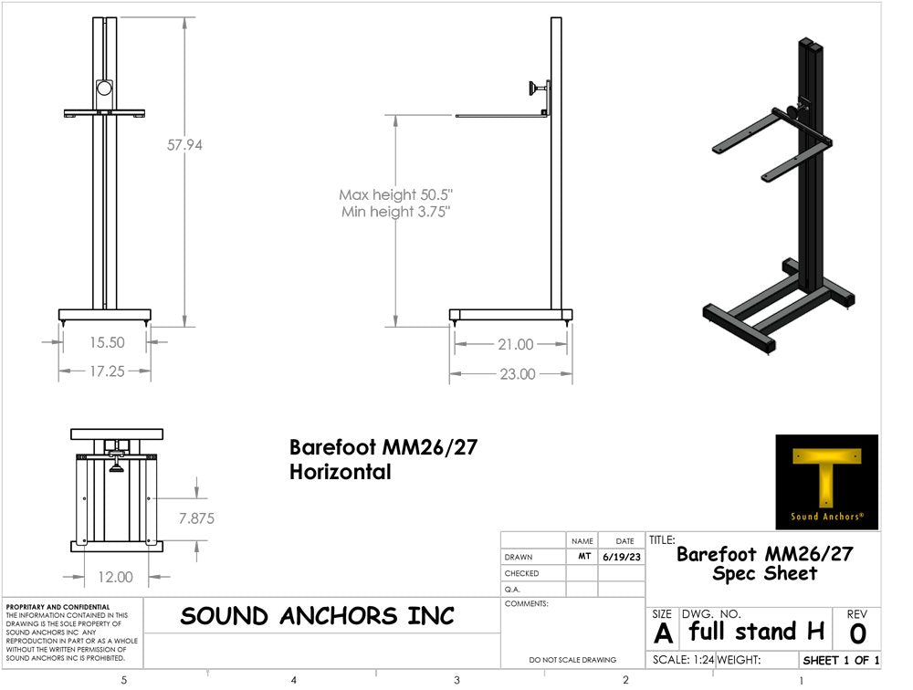 Sound Anchors ADJ27 - Pair 56''