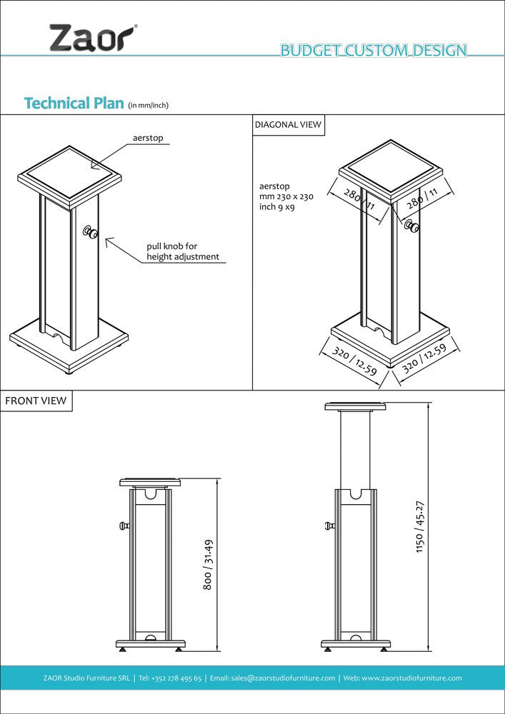 Zaor Monitor Stand - Black Grey