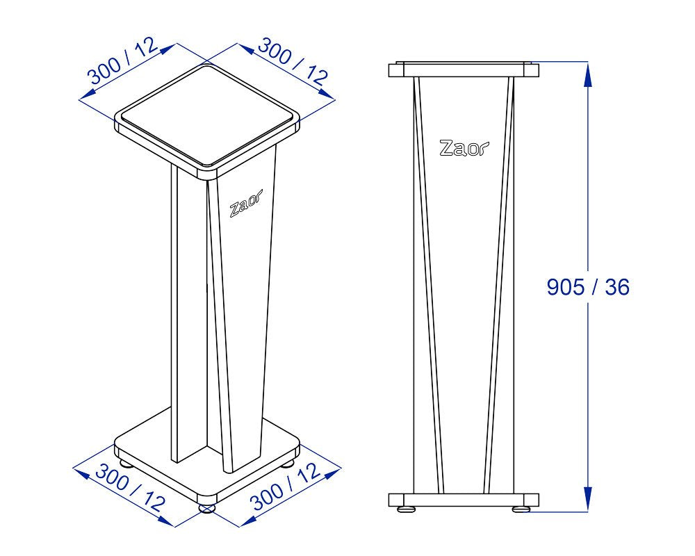 Zaor Croce Stand 36 - White Gloss Grey (pair)