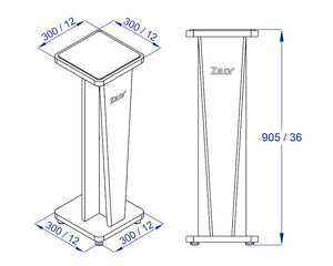 Zaor Croce Stand 36 - White Gloss Grey (pair)