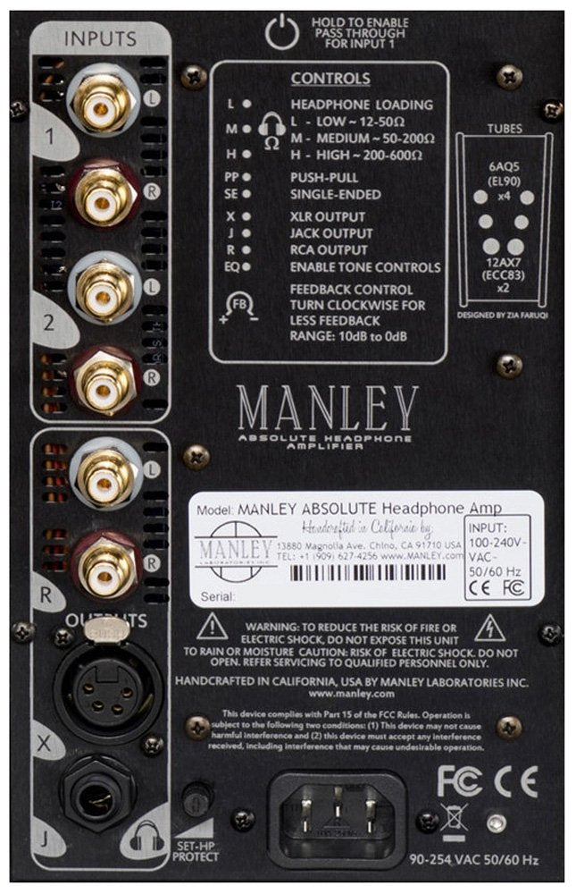 Manley Labs Absolute Headphone Amplifier - Black