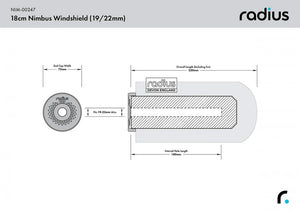 Radius Nimbus Windshield Standard Pile 18cm (19/22)