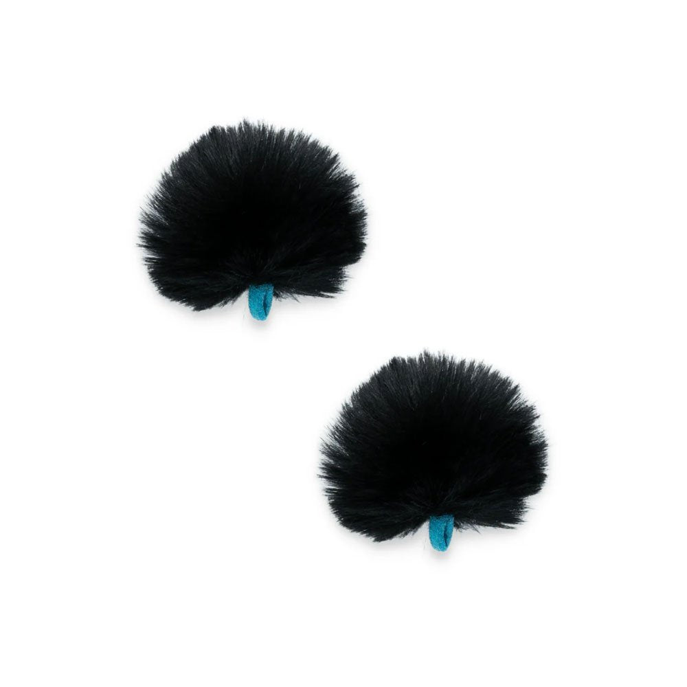 Radius Puffer Urchin Lavalier Fur Windshield Foam Core Pair Black