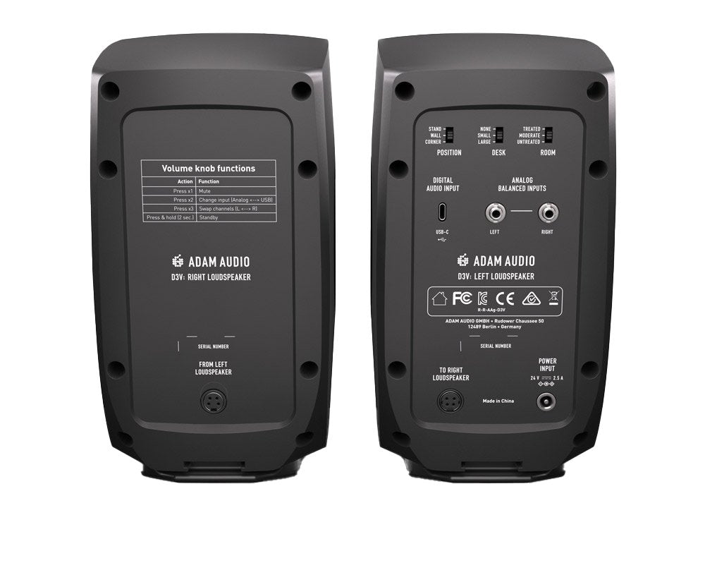 ADAM D3V Monitors Black
