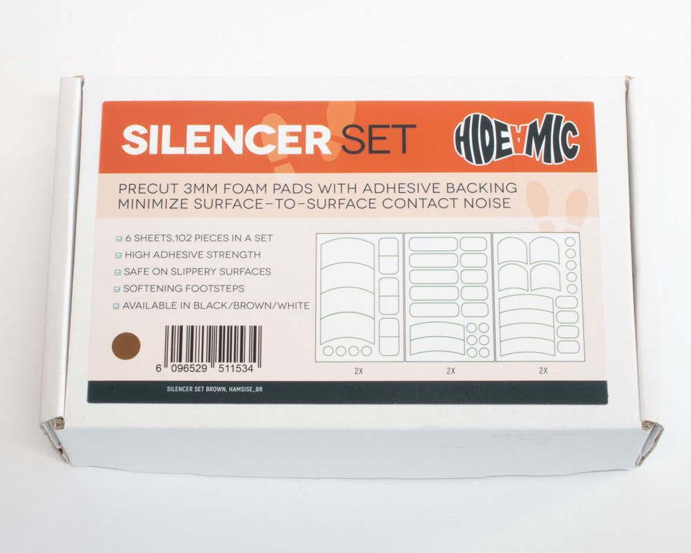 Hide-a-mic Hide-a-mic Silencer Set (2x3 sheets, Brown)