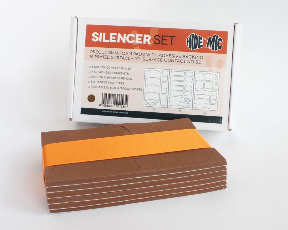 Hide-a-mic Hide-a-mic Silencer Set (2x3 sheets, Brown)