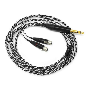 Audeze Black Silver Headphone Cable, 1/4'' Stereo Plug for LCDs