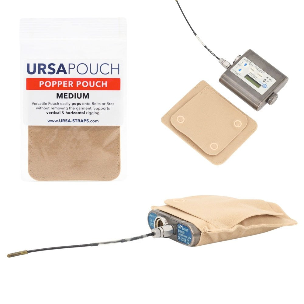 Ursa Straps Popper Pouch - Medium (Beige)