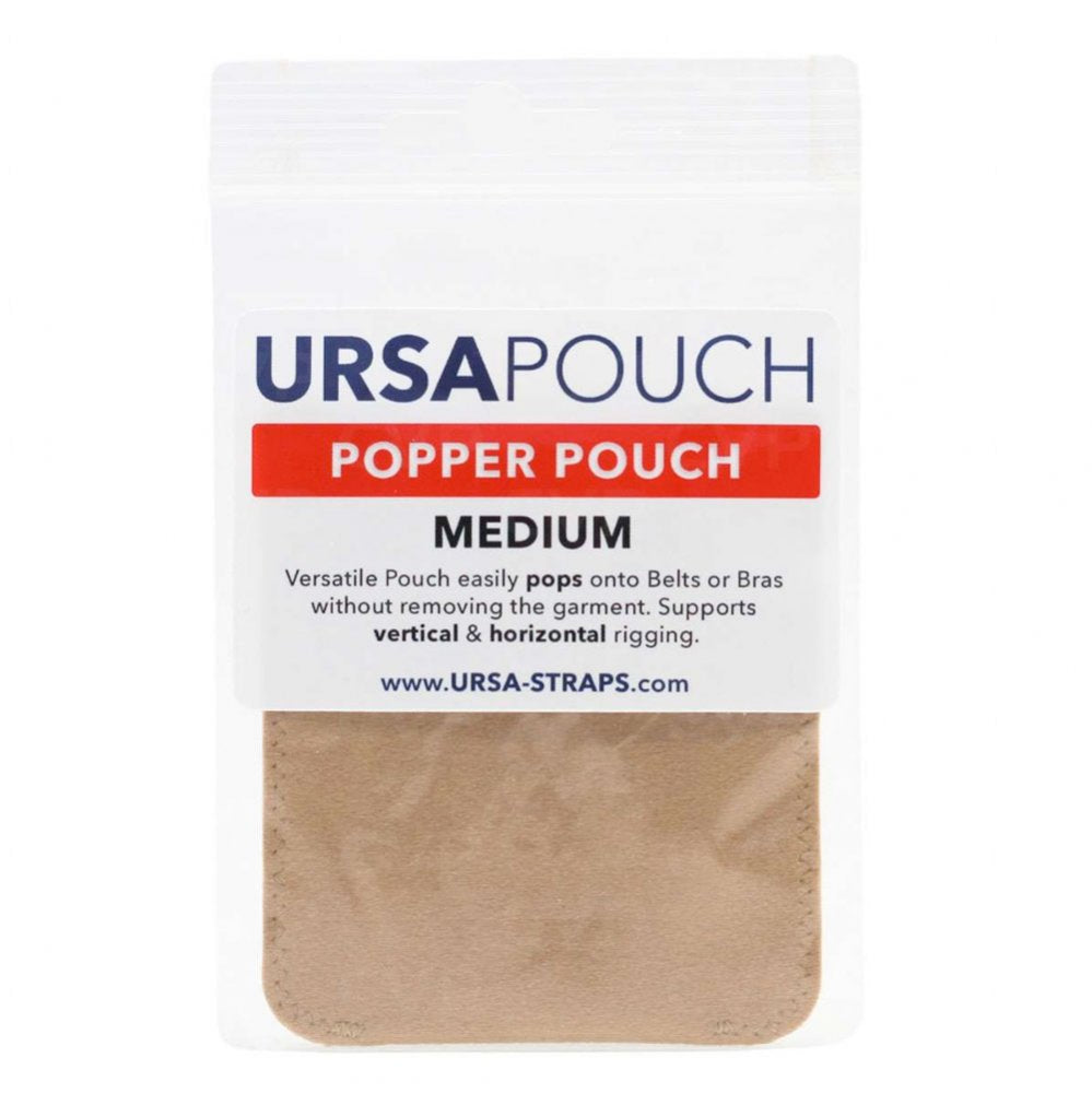 Ursa Straps Popper Pouch - Medium (Beige)