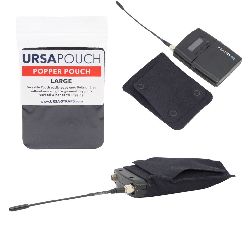 Ursa Straps Popper Pouch - Large (Black)