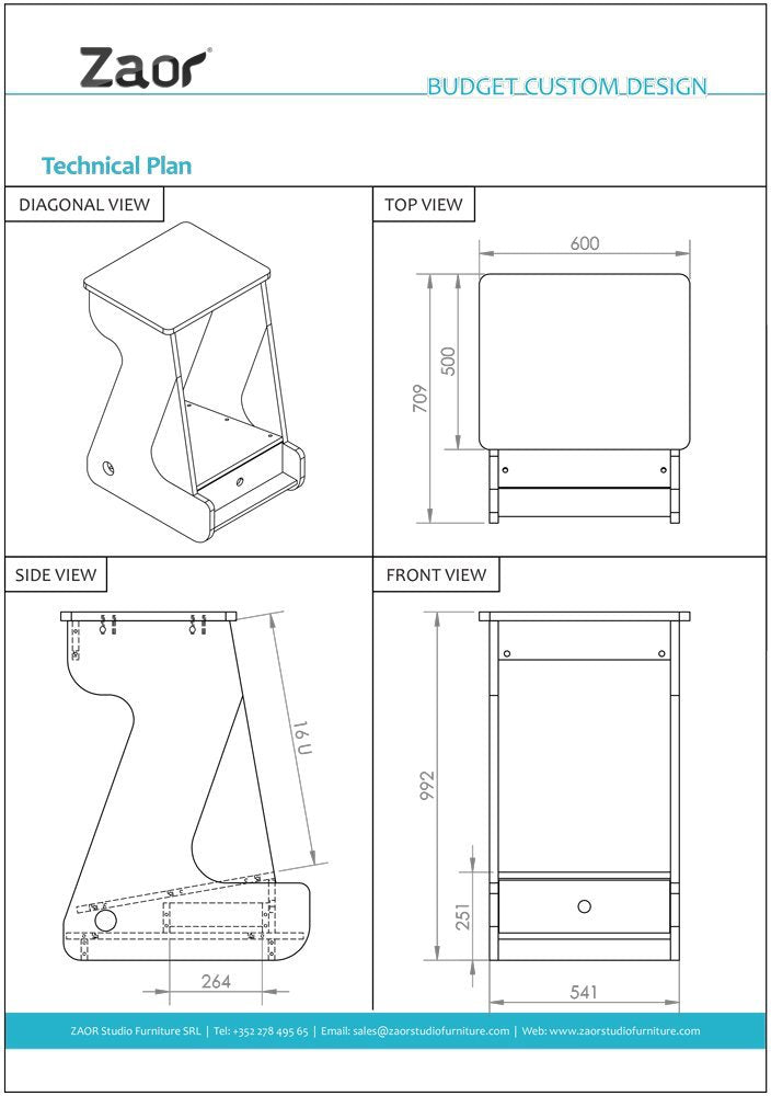 Zaor Miza Rack 16 MKII - Black Oak