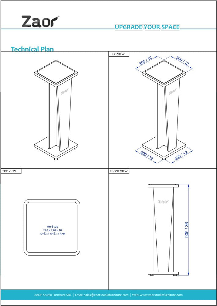 Zaor Miza Stand V36 - Black  (Paire)