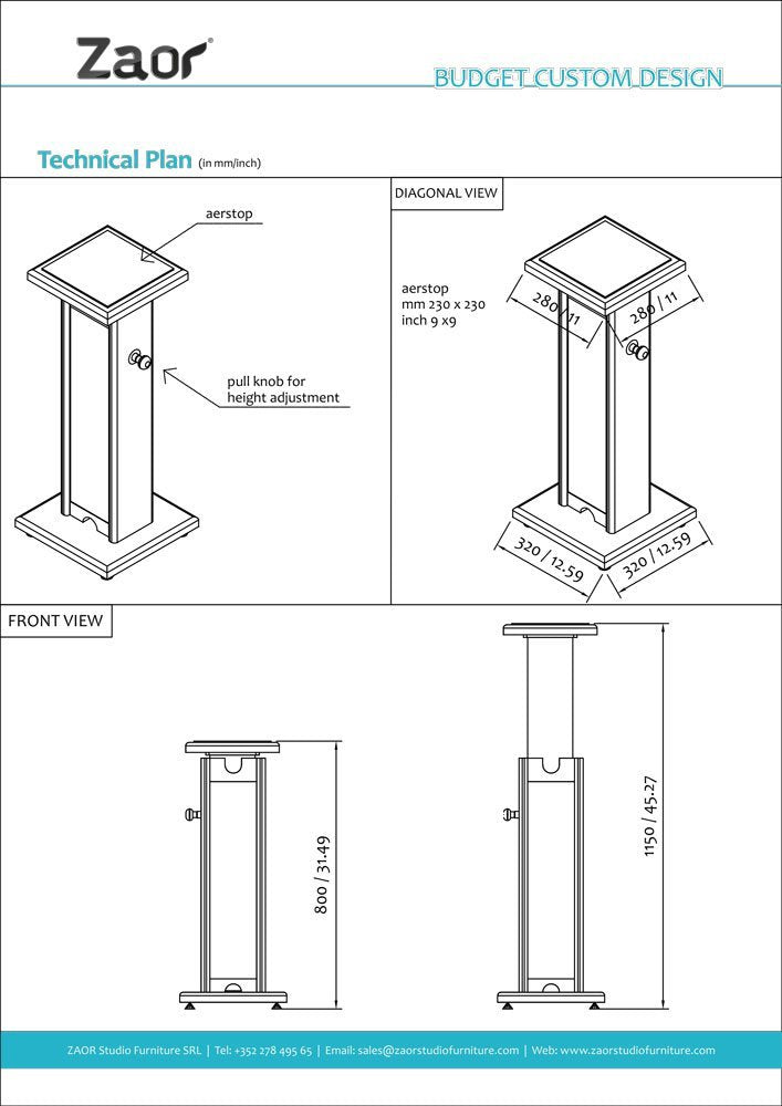 Zaor Monitor Stand - Black Black