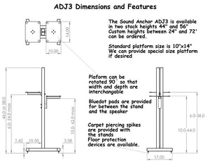 Sound Anchors ADJ3 - Pair 44"