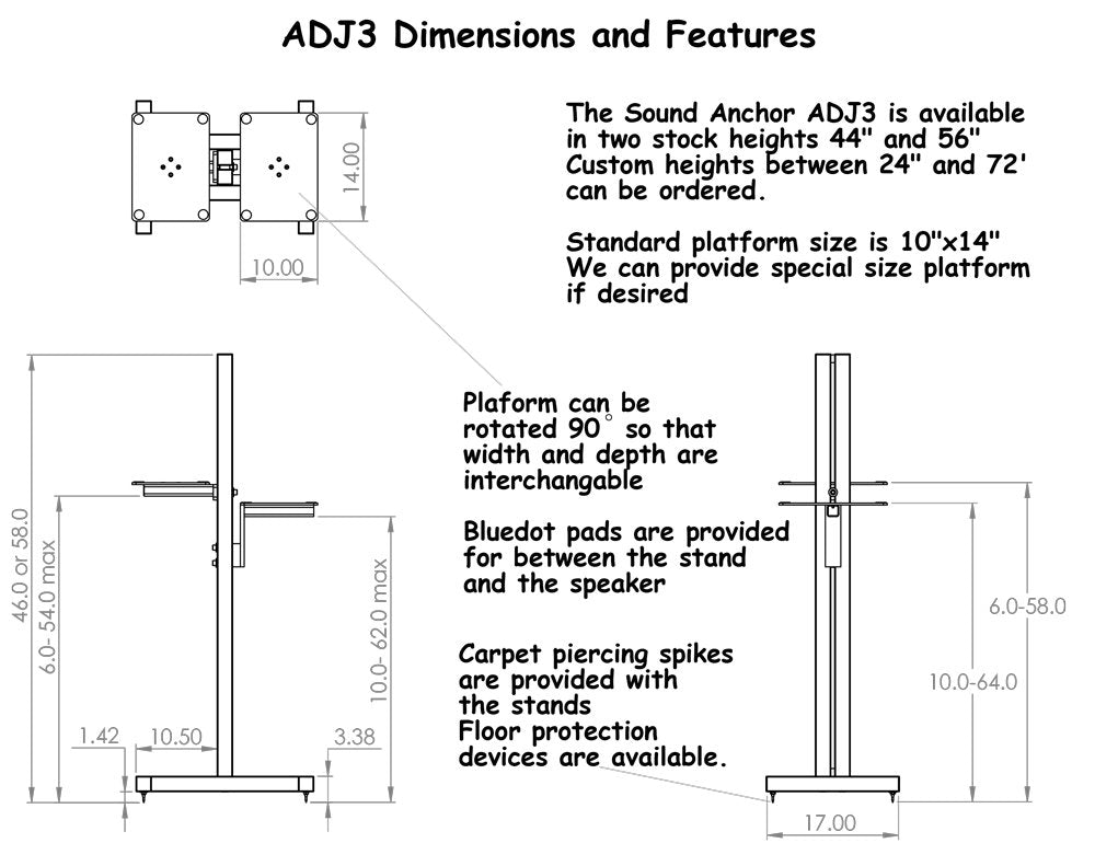Sound Anchors ADJ3 - Pair 56"