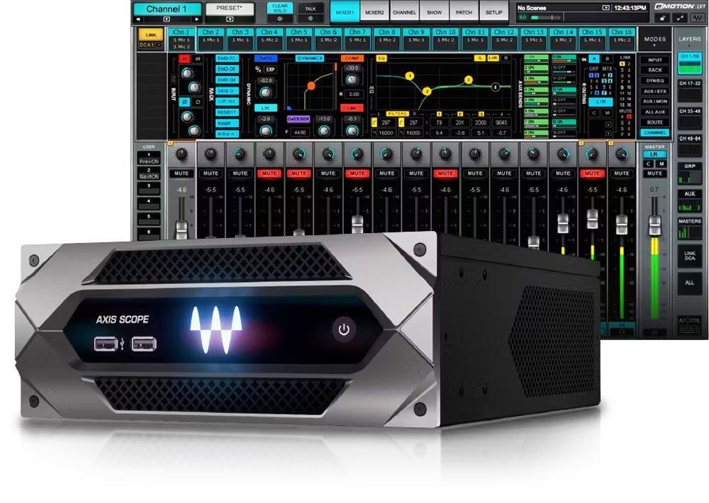 Waves eMotion LV1 64-Channel Mixer with Axis One Custom Computer