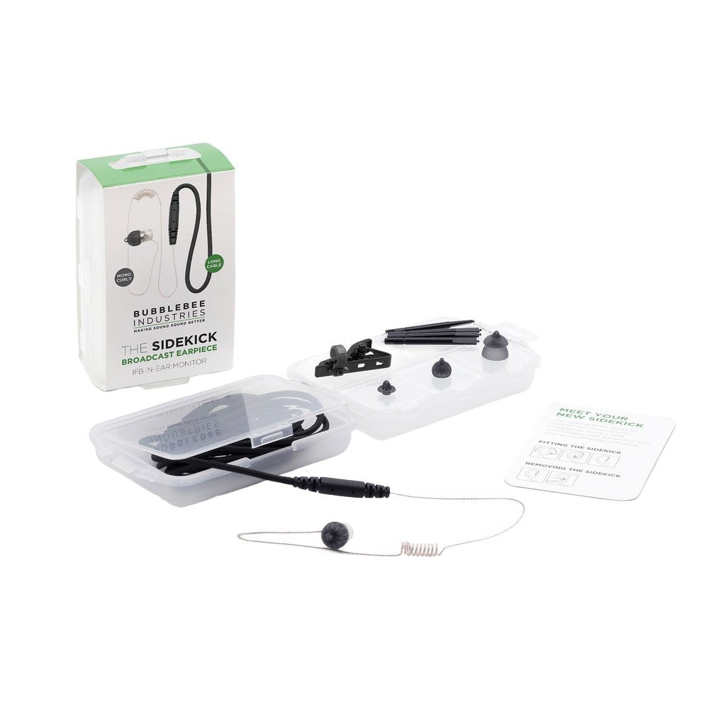 Bubblebee Industries The Sidekick Broadcast Earpiece IFB In-Ear Monitor (Mono, Curly)