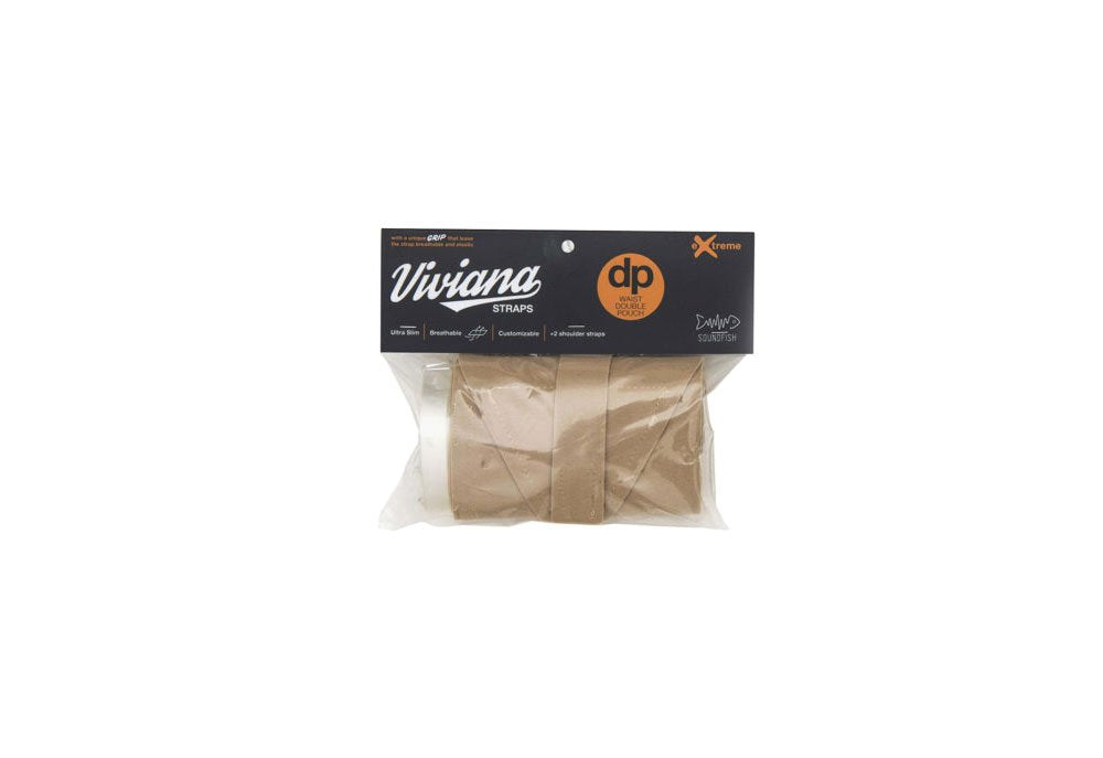 Viviana Straps Extreme Waist Low Profile Double Pouch Strap (Beige)