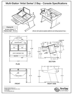Sterling Modular Multi-Station Console for Avid Artist Series Components - 2 Bays